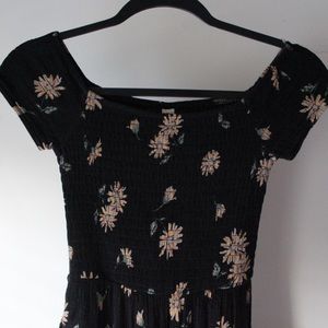 Black Floral Maxi High-Low XS Dress